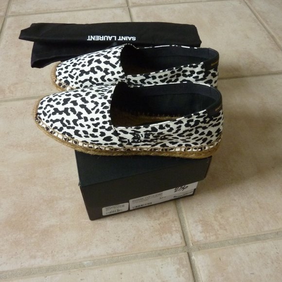 Saint Laurent Animal-Print Canvas Espadrilles 7.5 - Picture 10 of 14